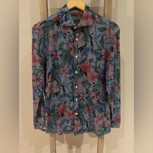 Grand Frank FLORAL PRINT BUTTON DOWN cotton SHIRT size 41/42